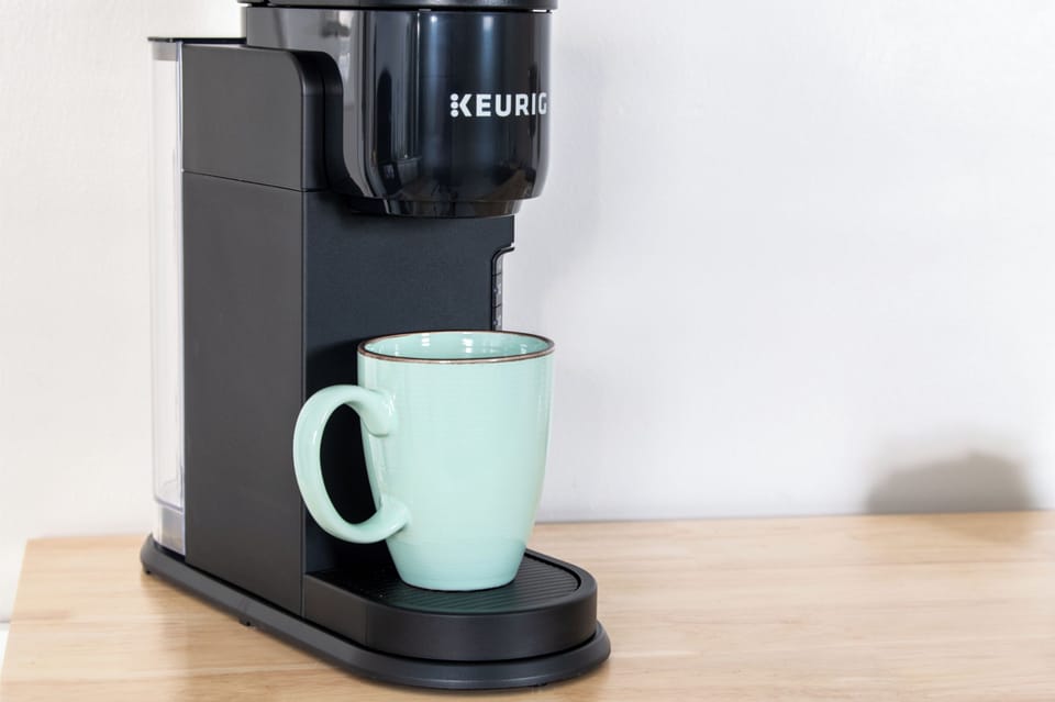 Convenient coffee station with a Keurig for your morning brew