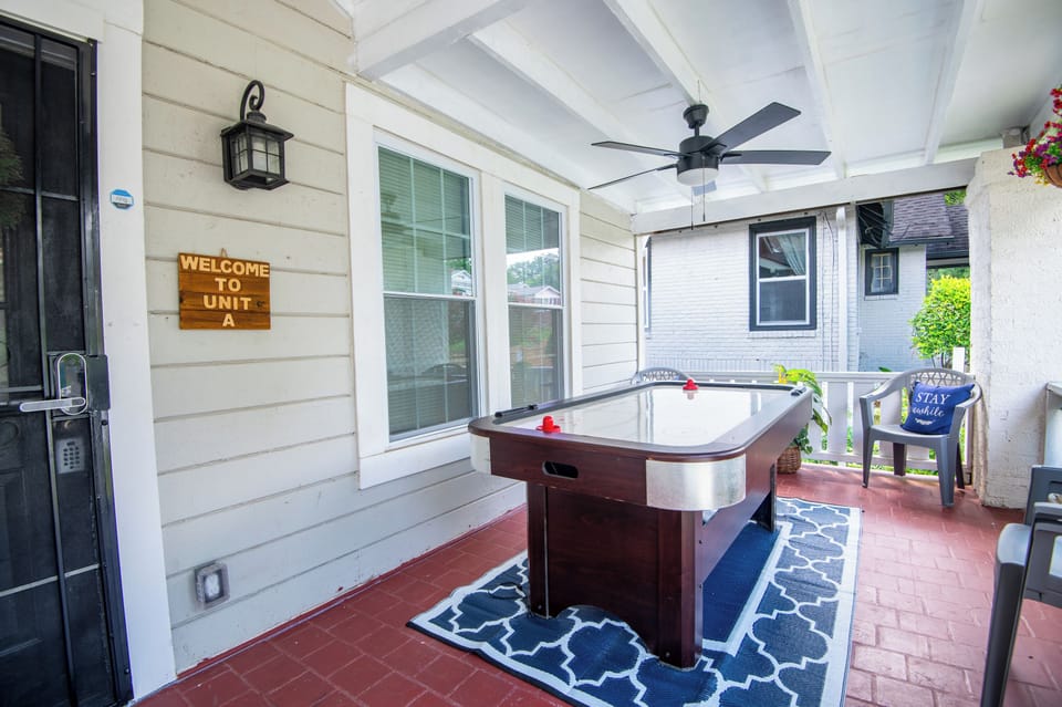 Enjoy your mornings and afternoons on our gorgeous porch! Equipped with foosball and chairs.