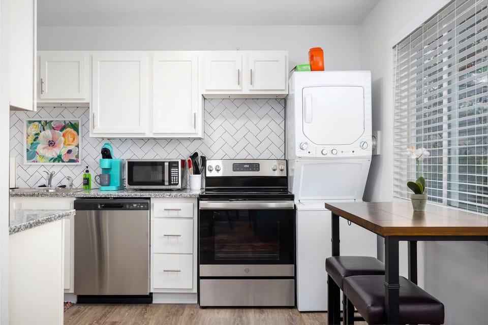 Cook your favorite meals and enjoy the view from your kitchen table.