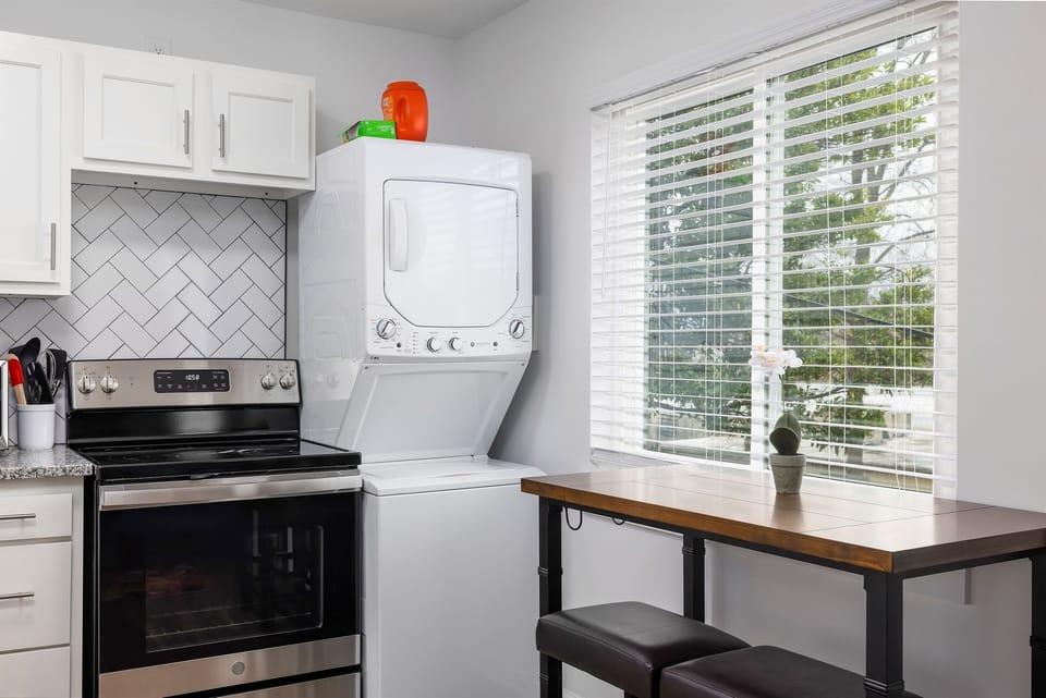 Laundry space with detergent and dryer sheets