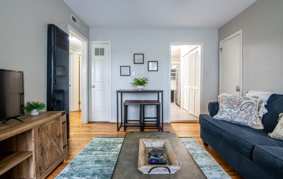 Entryway into the living space, showing easy flow between rooms and homey touches throughout.