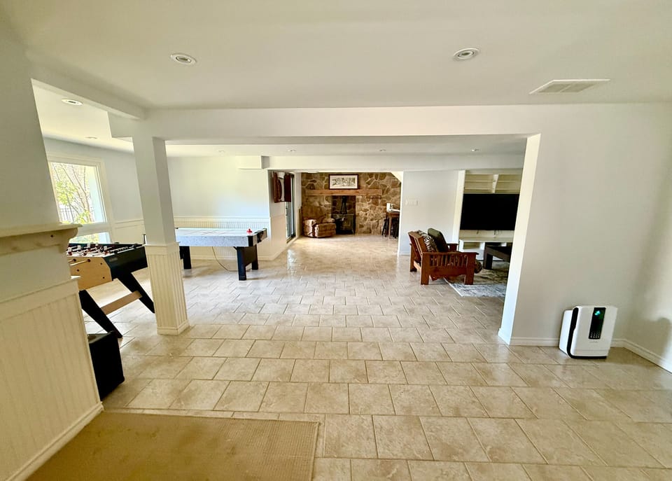 Large open finished walkout basement