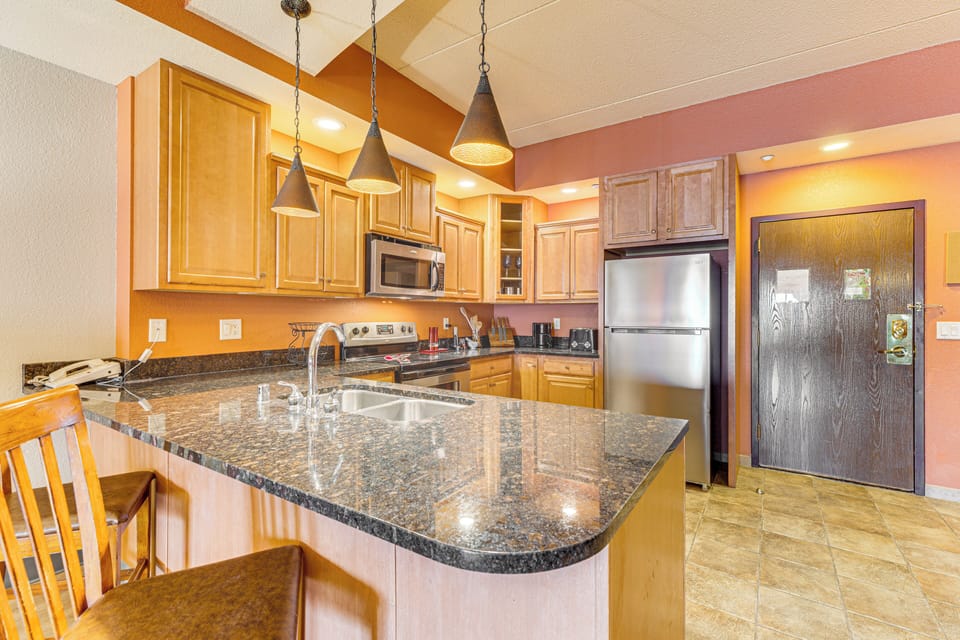 Kitchen | Single-Story Condo | Dishwasher | Drip Coffee Maker