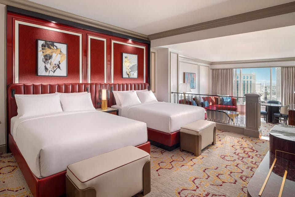 Recharge in a bold designer bedroom with a roomy suite feel.