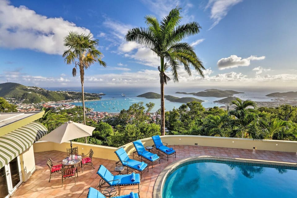 Huge pool with an incredible view of the Charlotte Amalie Harbor!