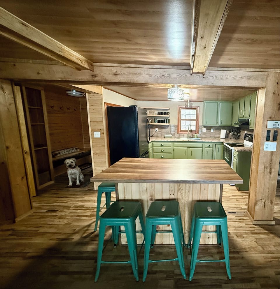 Looking into kitchen from living room