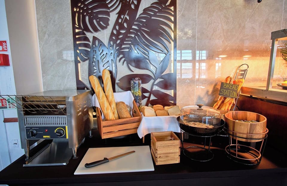 Help yourself to warm bread and pastries for breakfast.