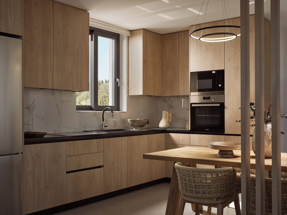 Design-forward living spaces for elevated lounging.