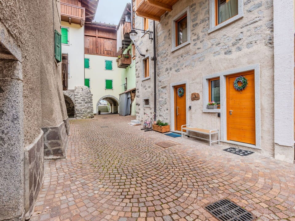 Wall, Door, Alley, Concrete, Cobblestone, Walkway, Flagstone, Flowerpot, Houseplant