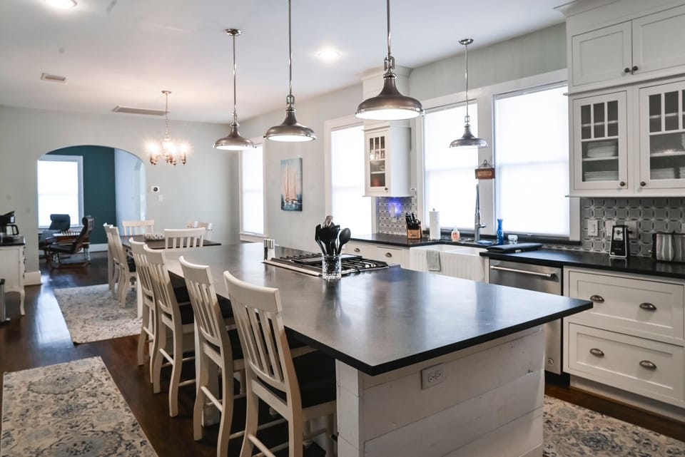 Kitchen with lots of light