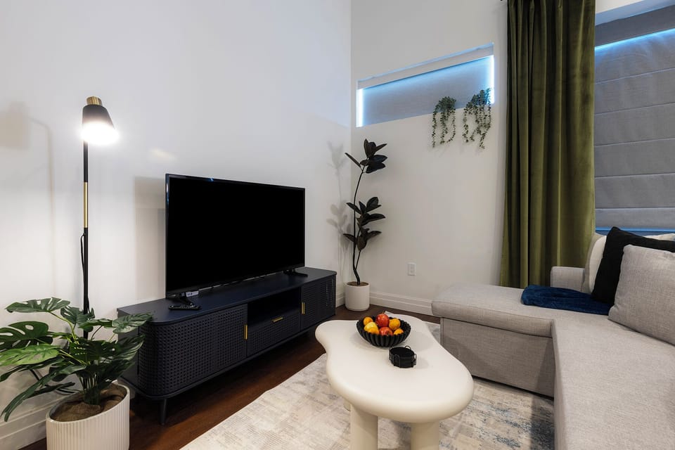 50" Smart TV + slide out sleeper sofa.