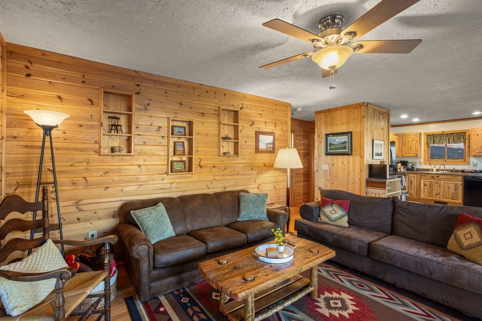 Living room with a queen sleeper sofa