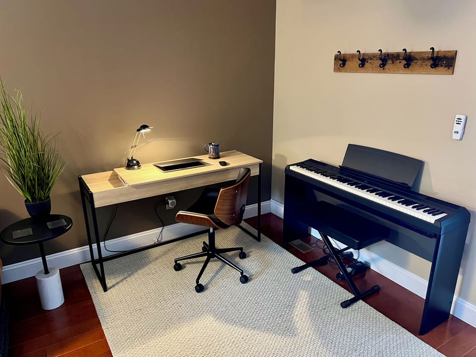 Upper Level work space, keyboard