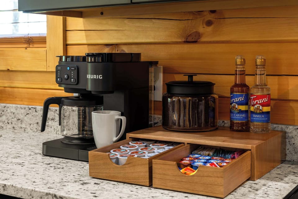 Coffee Corner: Brew up a storm with our top-notch Keurig and tasty flavor syrups!