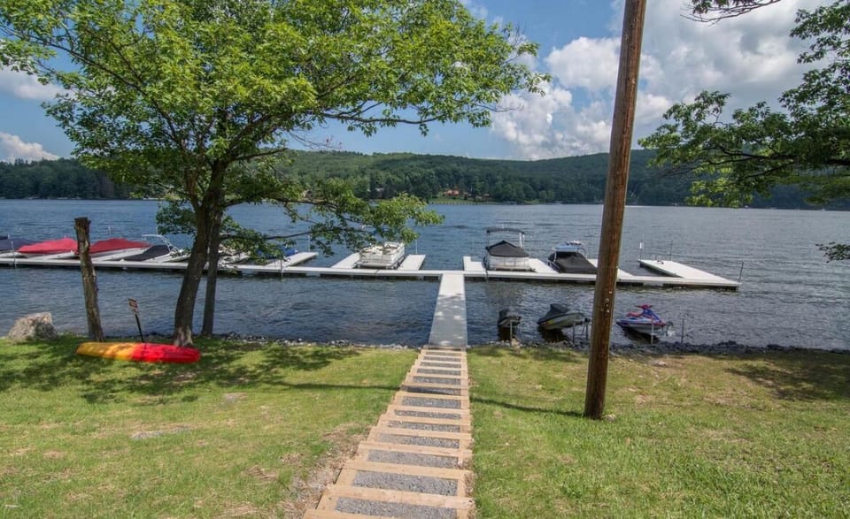 Private dock area that includes picnic tables, water front area for kids to play