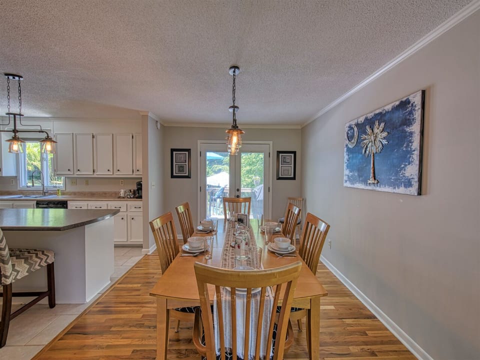 Dining area opens to deck