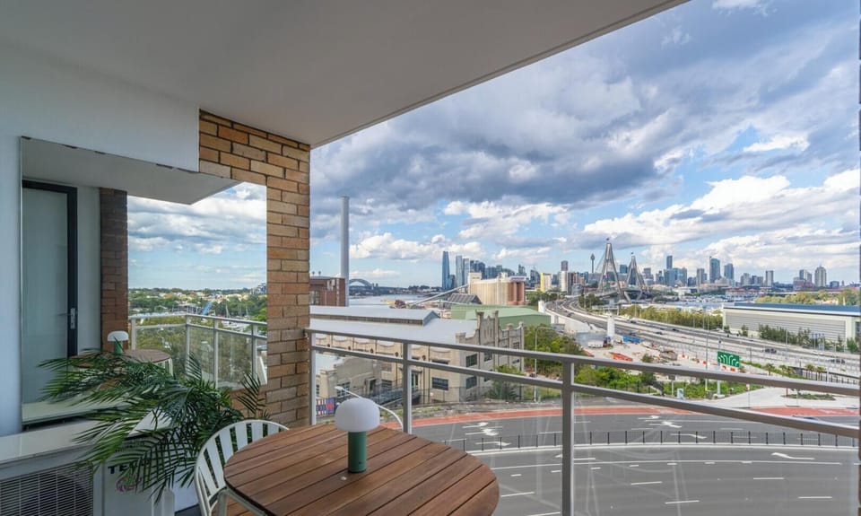 Cozy balcony space for morning coffee