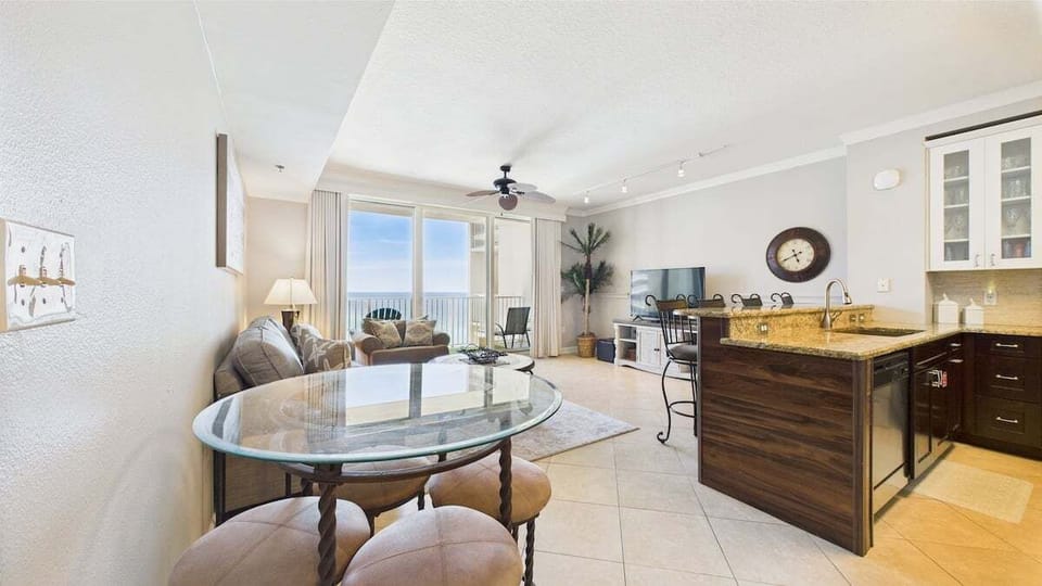 Kitchen area with high-top table