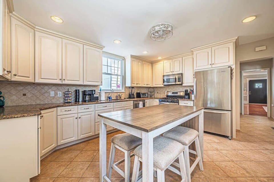 Spacious kitchen prep area