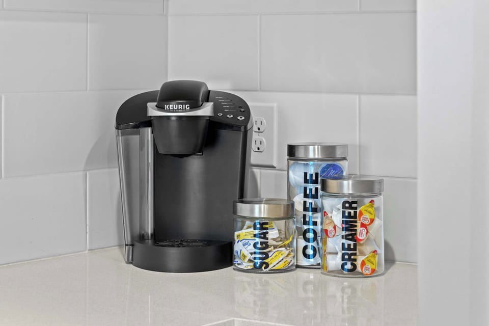  Coffee station with Keurig and essentials