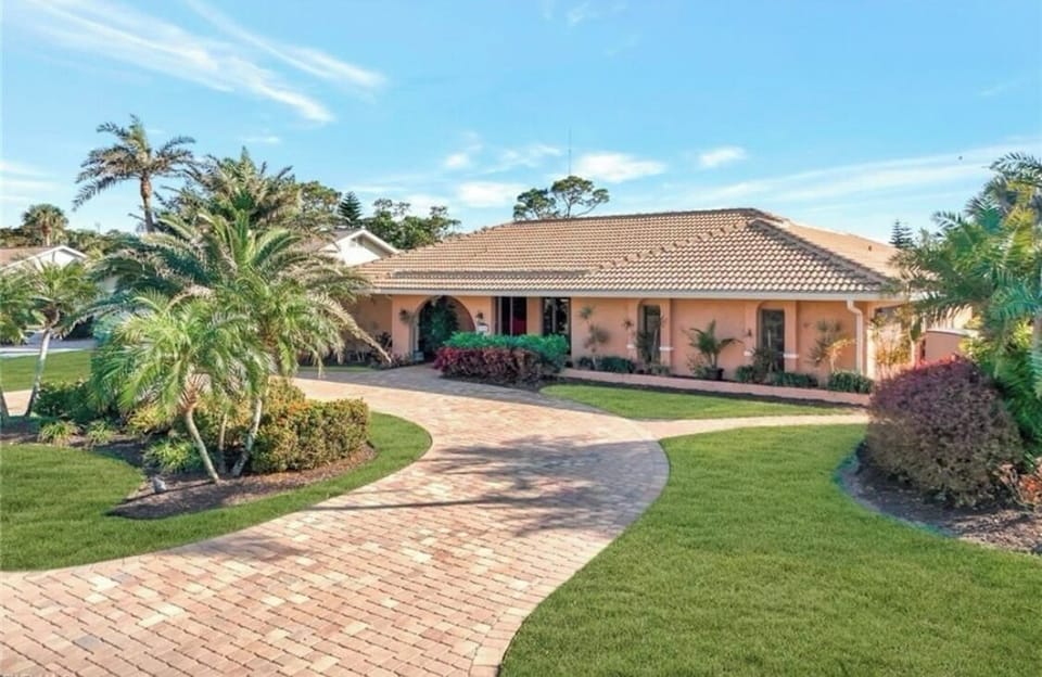 Front, pull through driveway.
