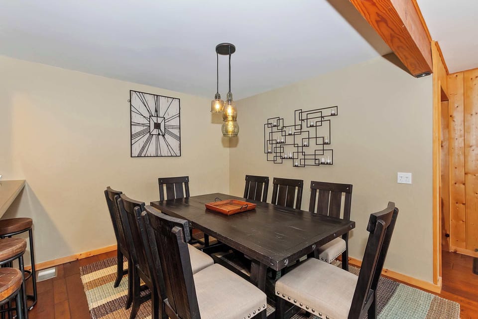 Dining table with seating for 8 