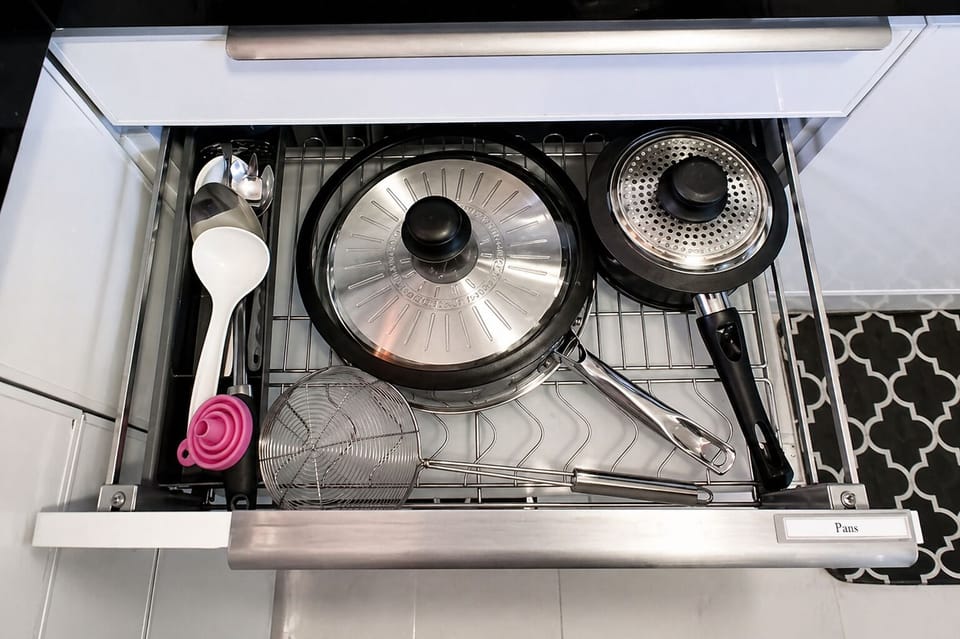 Tefal Stainless Pan , JML Cooking Pan, and basic cooking tools