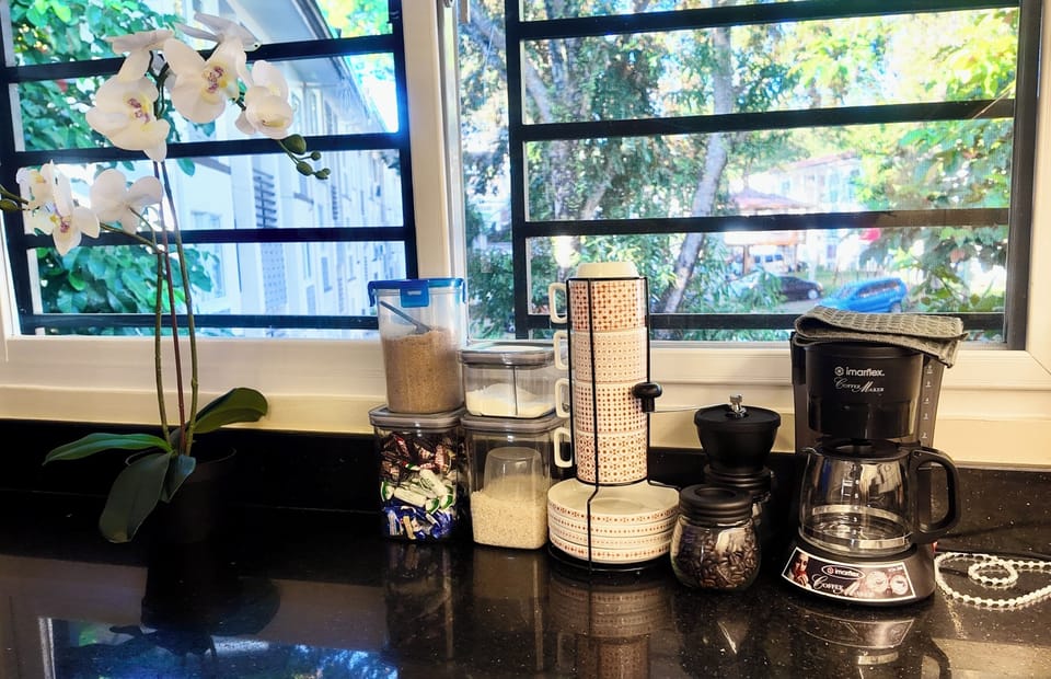 Coffee Maker and Grinder; Garden View