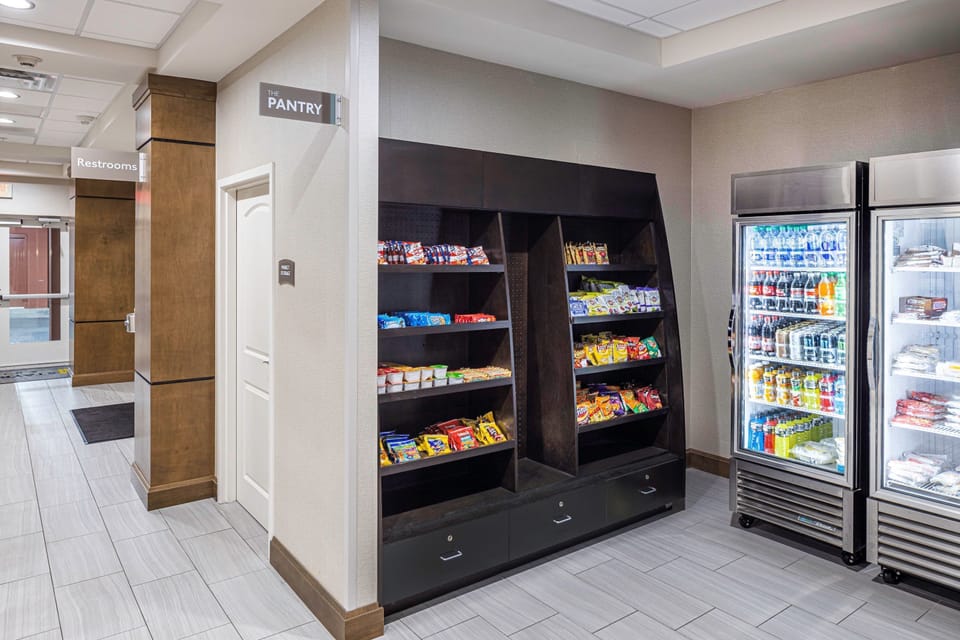 Purchase a snack at the on-site pantry.