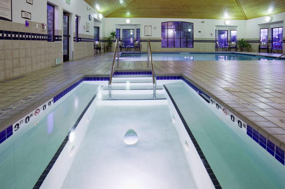 Relax in the soothing warmth of the hot tub, surrounded by tranquility.