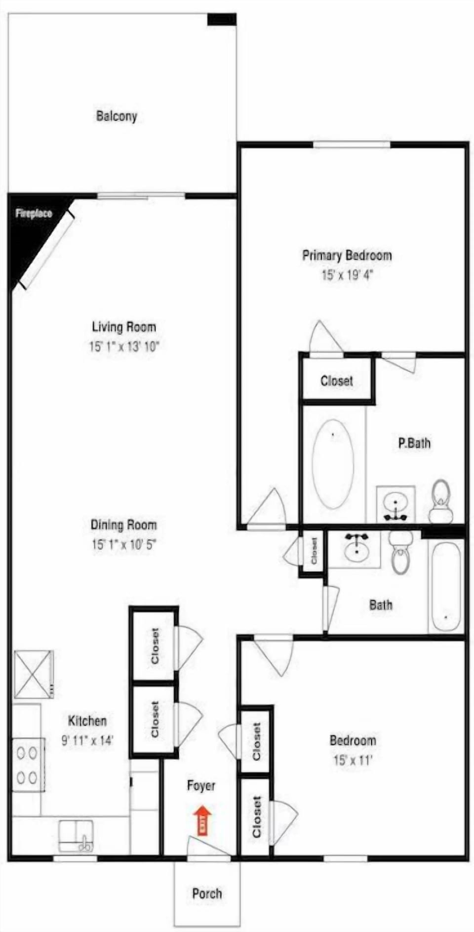 Primary Bedroom with King Bed, Private Bathroom, Cable TV and Wifi