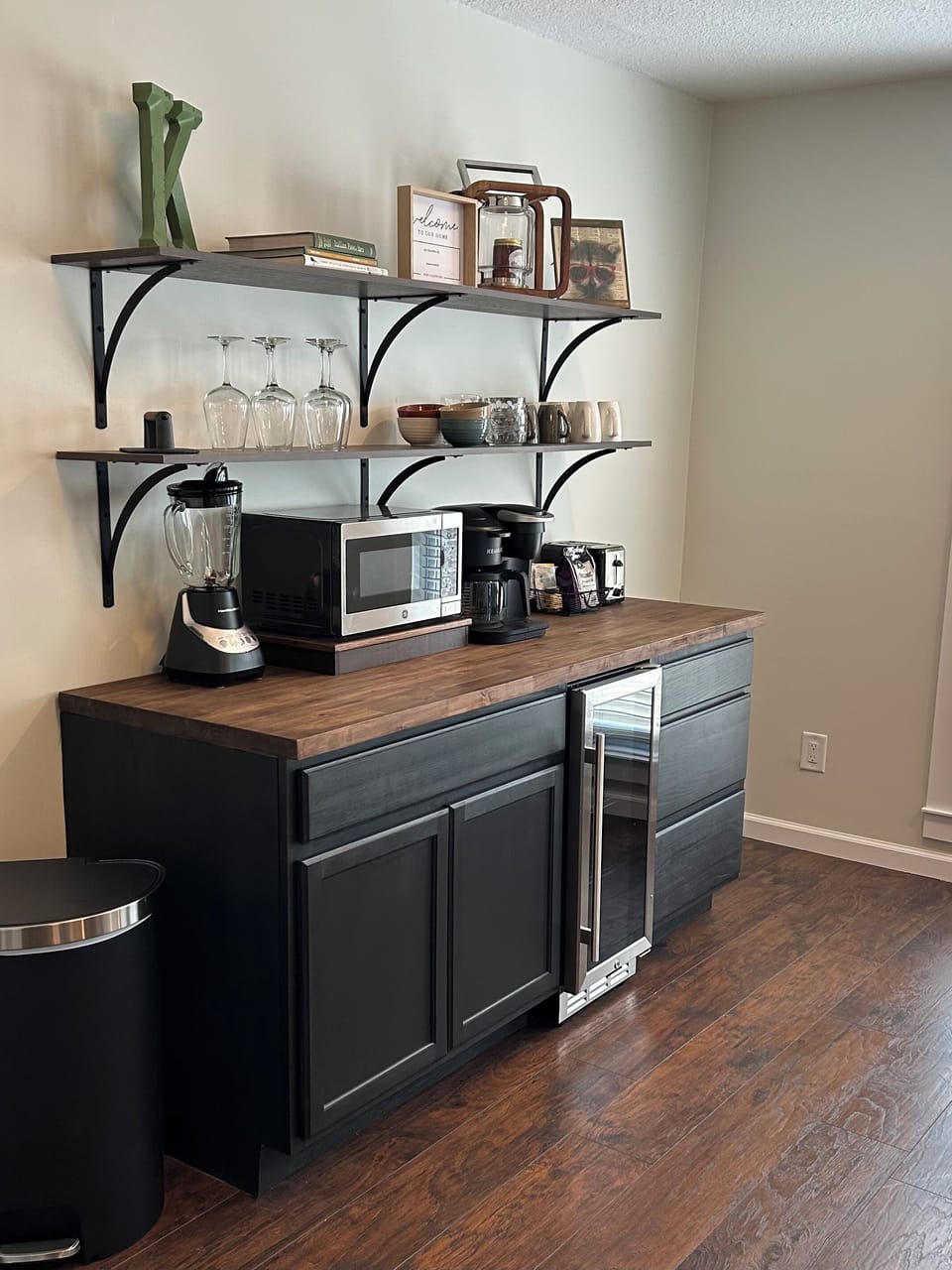 Coffee Bar with wine / beverage cooler