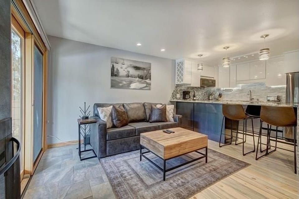 Modern yet cozy condo living.
