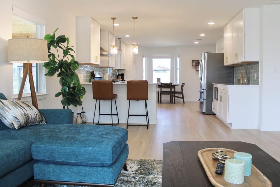 View from living room into Kitchen