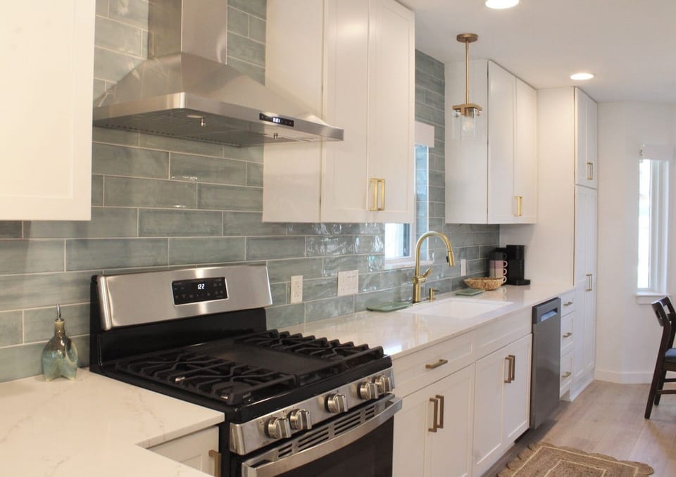 Kitchen is stocked with new cookware, dishware and all kitchen appliances