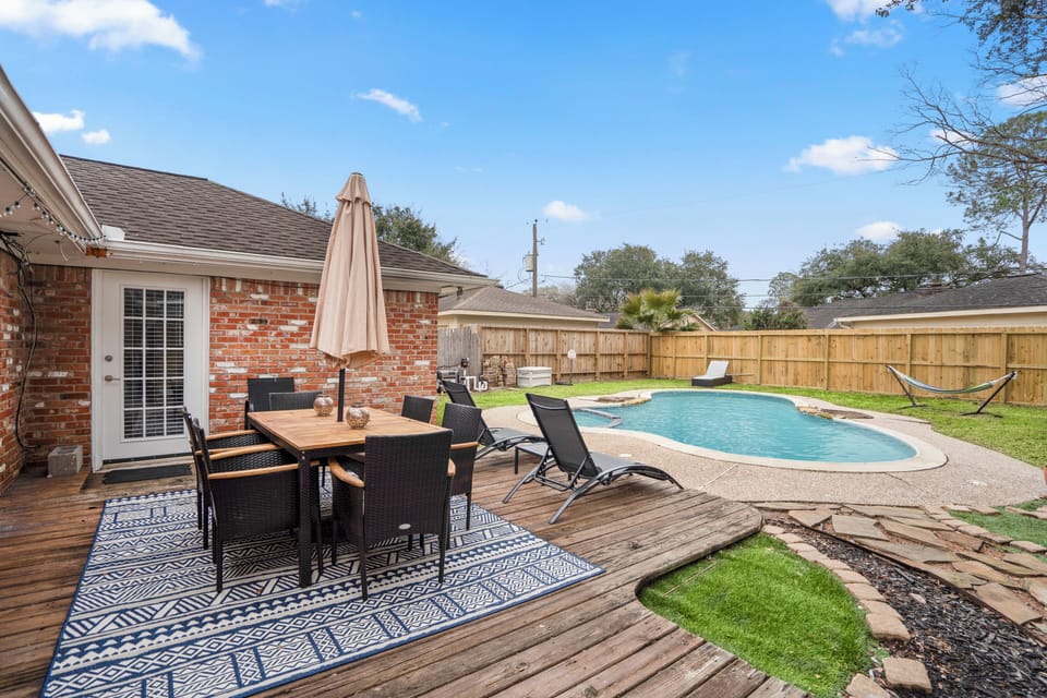 Chill outside with stylish seating and a sparkling private pool.