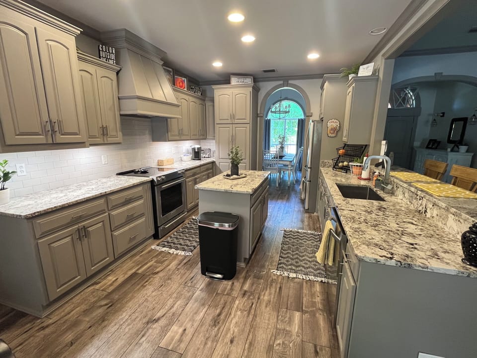 Fully stocked spacious kitchen