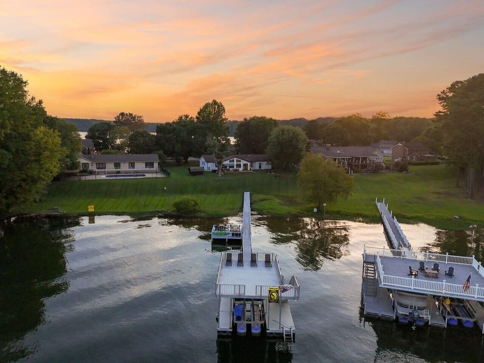 Aerial views of your double decker dock and home