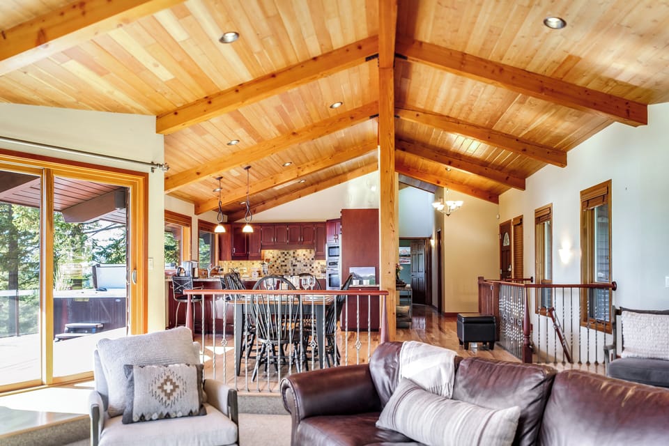 Living Room with a gas fireplace and Smart TV | Main Level
