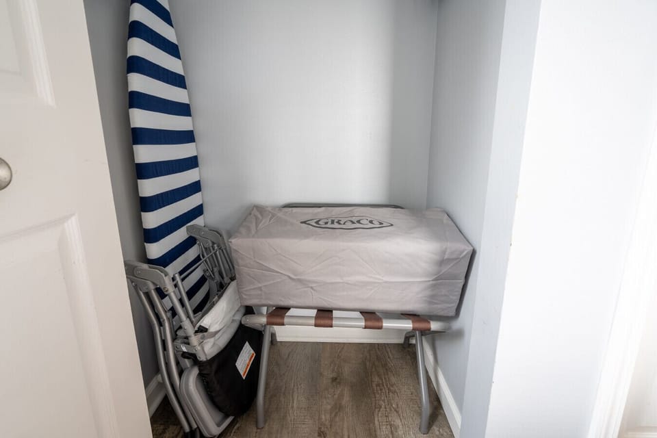 Ironing station and high chair to keep you prepared for any activity! 🏖️