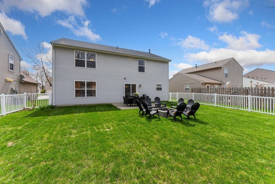 Let the kids and pups burn off energy in the secure, fully fenced backyard before you gather around the outdoor fire pit for an evening under the stars.