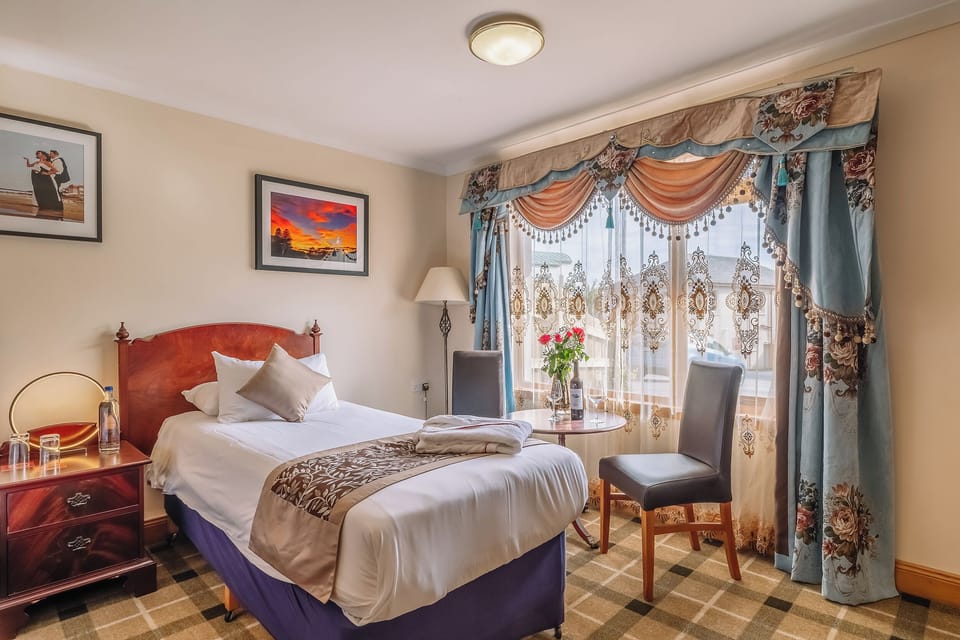 Drift off in a serene room with soft light and charm.
