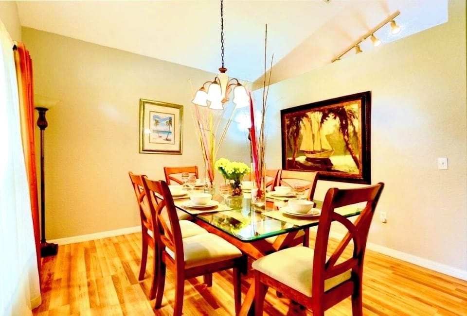A more formal dining space