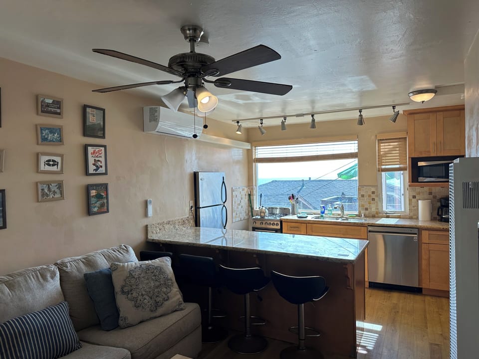 Nice sleeper sofa and brand new AC, top of the line.