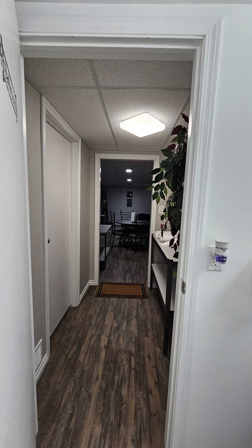 Hallway from the washroom