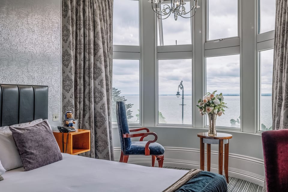 Sip coffee by the bay window and watch the water.