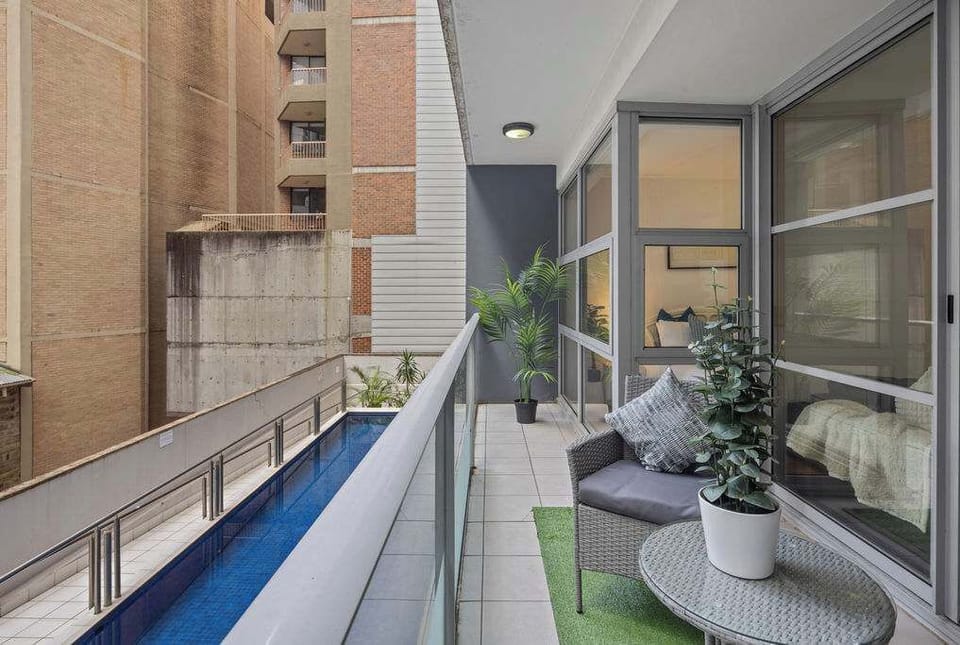 A 2nd balcony with a setting.