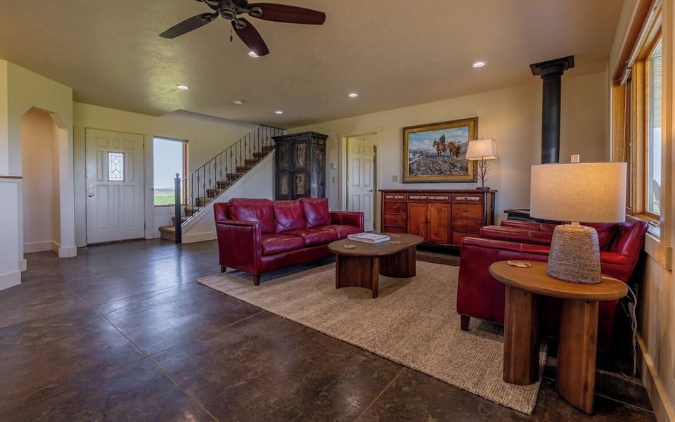 Main level living area is comfortable and stylish