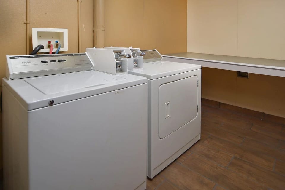 Keep travel light with washer and dryer always available.