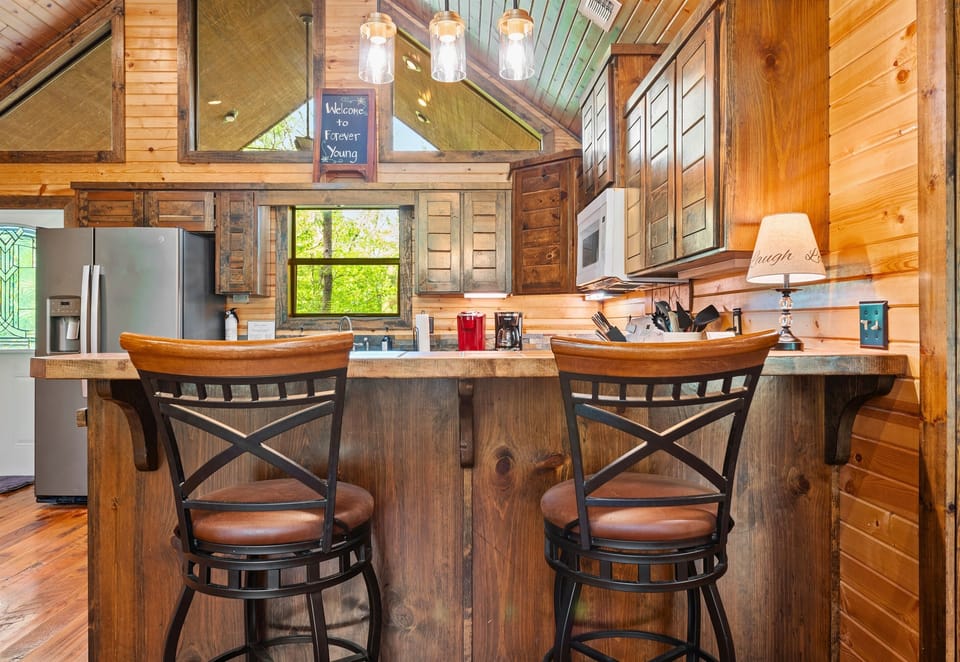Start your mornings perched at the breakfast bar, fresh coffee in hand and sunlight pouring through the windows.